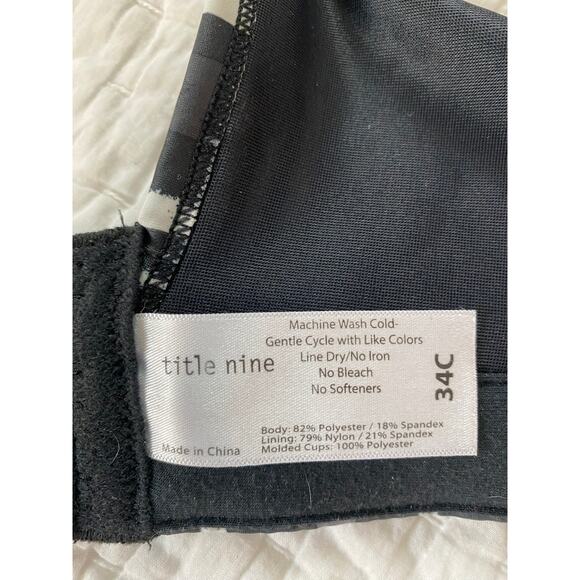 Title Nine Bra Sports High Impact Black and White 34C - Picture 9 of 10